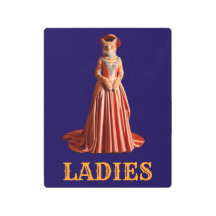 Tabby Metal Female Bathroom Sign