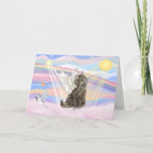 Tabby Norwegian Forest Cat  _ Angel Card