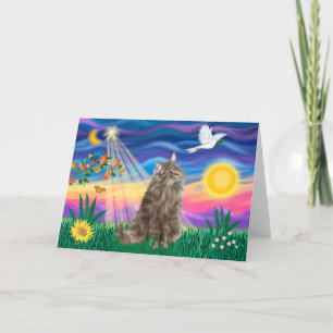 Tabby Norwegian Forest Cat - Twilight Card