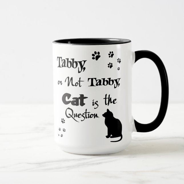 Tabby or Not Tabby Shakespeare Cat Lover Mug (Right)