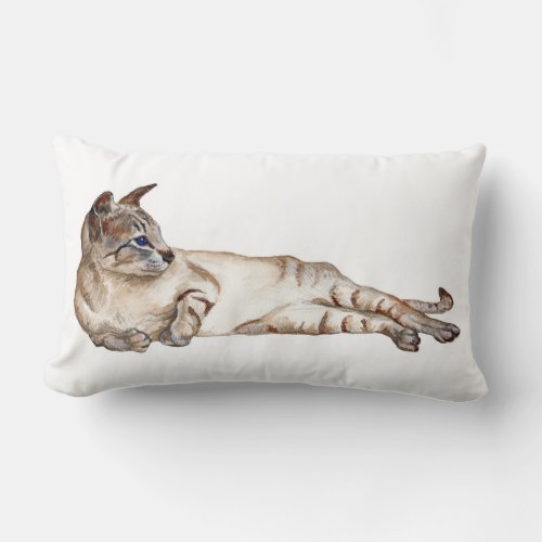 tabby point siamese cat lumbar support pillow