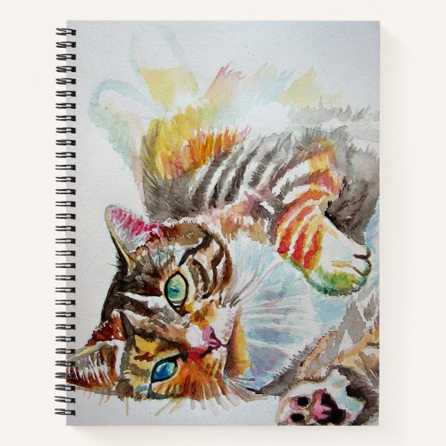 Tabby tabbies Cute Cat cats watercolor Notebook (Front)
