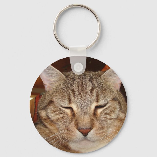 Tabby Tiger Cat Keychain (Front)