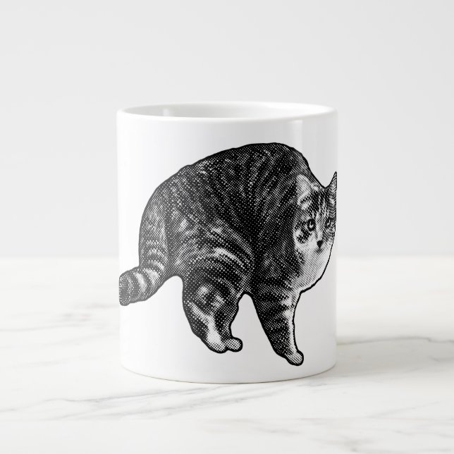 Tabby Under Snowlight Glow Giant Coffee Mug (Front)