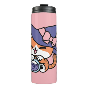 Tabby Witch Brew – Cute Halloween Cat Design Thermal Tumbler