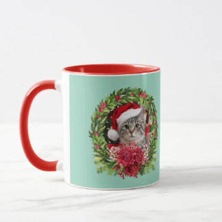 Tabby Wreath Christmas Mug