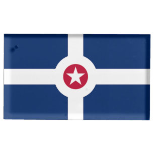 Tabel card holder with Flag of Indianapolis