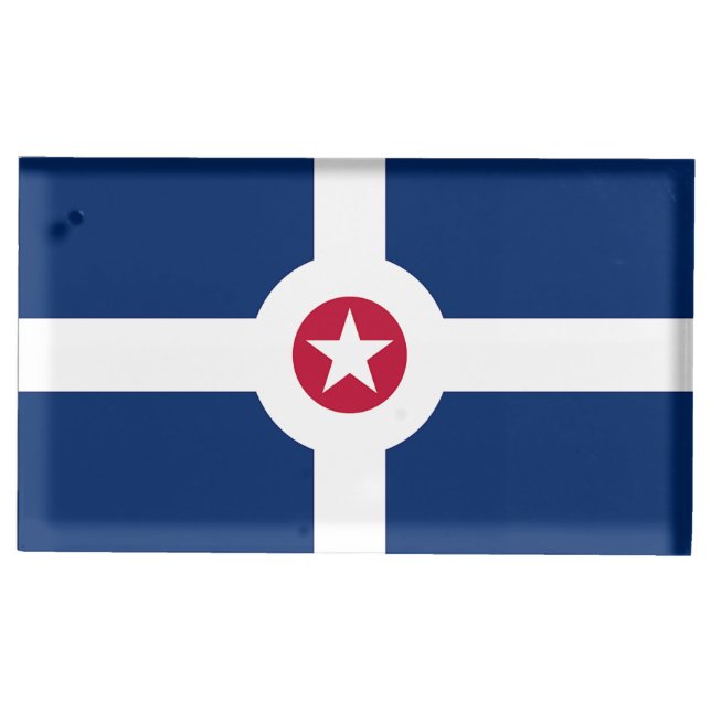 Tabel card holder with Flag of Indianapolis (Front)