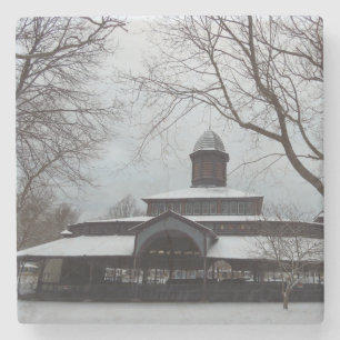 Tabernacle and Snow Gray Skies- Martha's Vineyard Stone Coaster