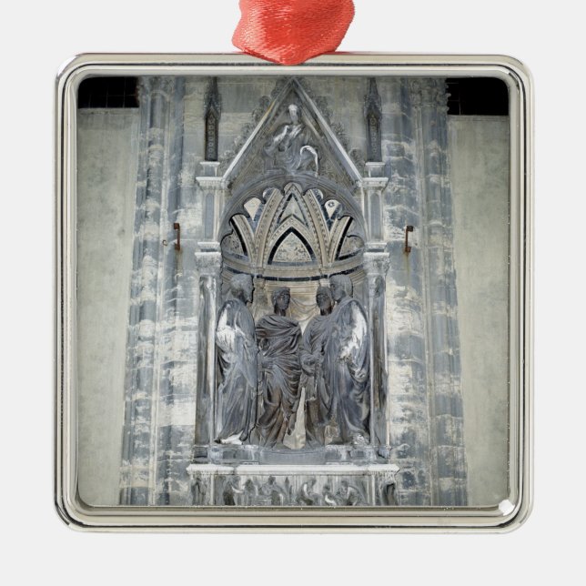 Tabernacle with Four Crowned Saints Metal Ornament (Front)