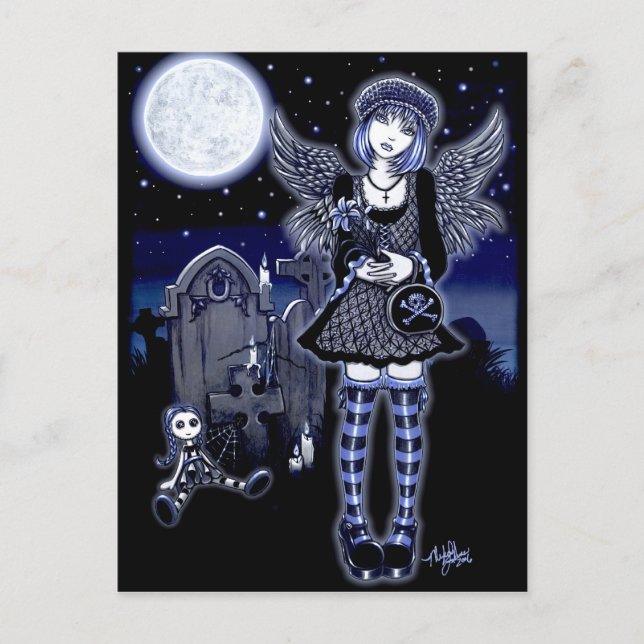 "Tabitha" Gothic Guardian Angel Postcard (Front)
