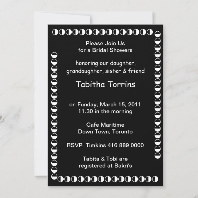 TABITHA TORRINS Bridal Shower Invitation (Front)