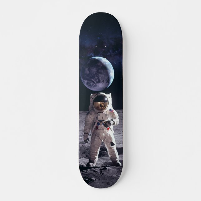 Tabla de Skate Astronauta en la Luna Skateboard (Front)
