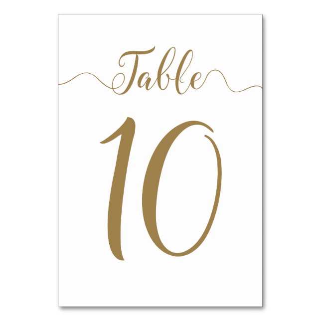 Table 10 Gold Wedding Table Numbers (Front)
