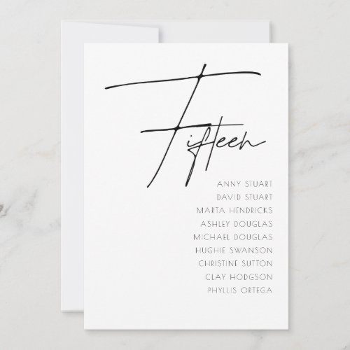 Table 15 Modern Wedding Table Number template