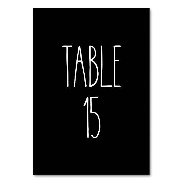 Table 15 Rae Dunn Pottery Black Table Card (Front)