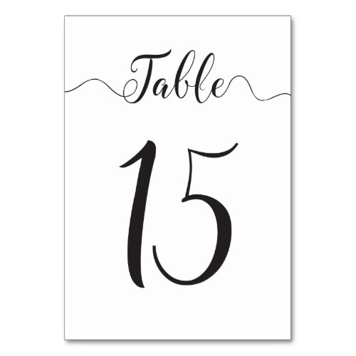 Table 15 Wedding Table Card Number
