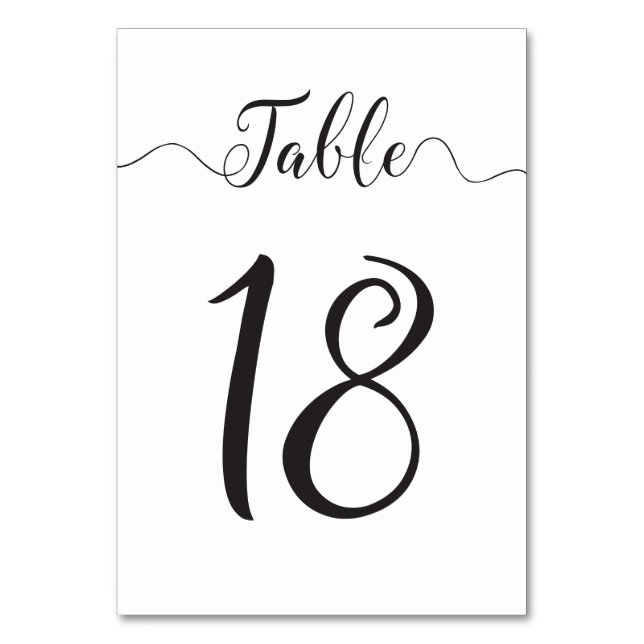 Table 18 Wedding Table Numbers (Front)