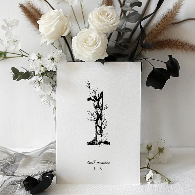 Table 1 Beautiful Floral Sketched Wreath Wedding Number (Creator Uploaded)