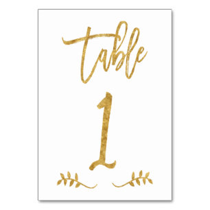 Table 1   Elegant Gold Handwriting Brushed Laurel Number