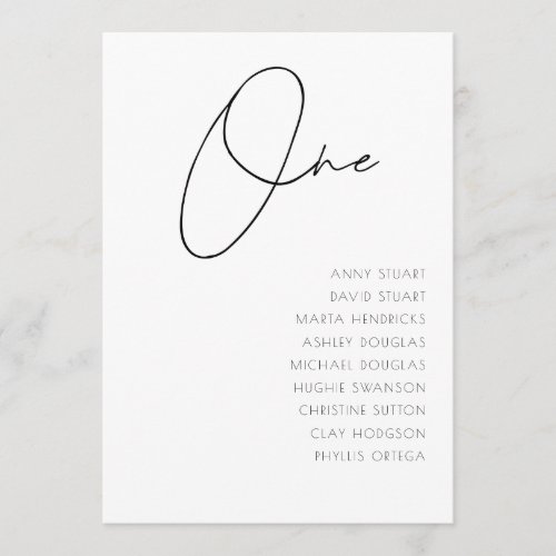 Table 1 Modern Wedding Table Number template