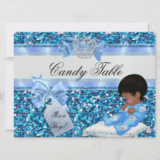 table 2 Baby Shower Boy Blue Little Prince Bunnies Invitation