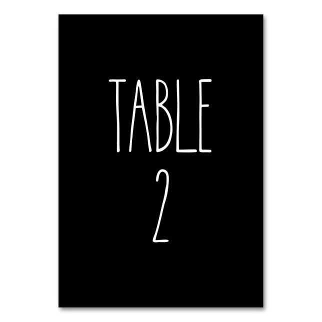 Table 2 Rae Dunn Pottery Black Table Card (Front)