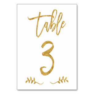 Table 3   Elegant Gold Handwriting Brushed Laurel Number