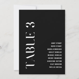 Table 3 Modern Bold Wedding Table Number