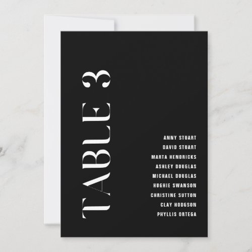 Table 3 Modern Bold Wedding Table Number