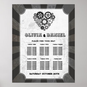 Table 6 Seating Plan Wedding Steampunk Wedding Poster