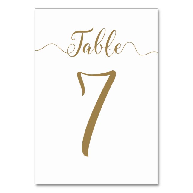 Table 7 of 30 Wedding Table Numbers Gold (Front)