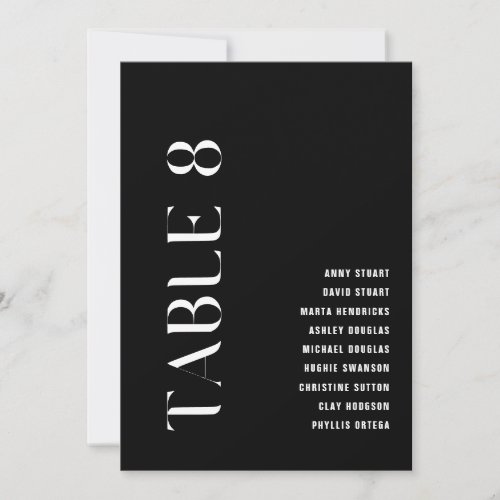Table 8 Modern Bold Wedding Table Number