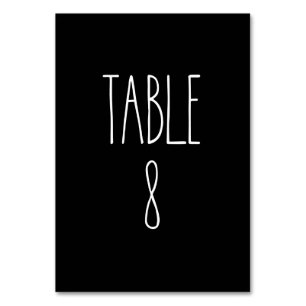 Table 8 Rae Dunn Pottery Black Table Card