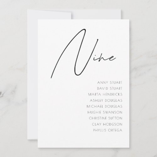 Table 9 Modern Wedding Table Number template