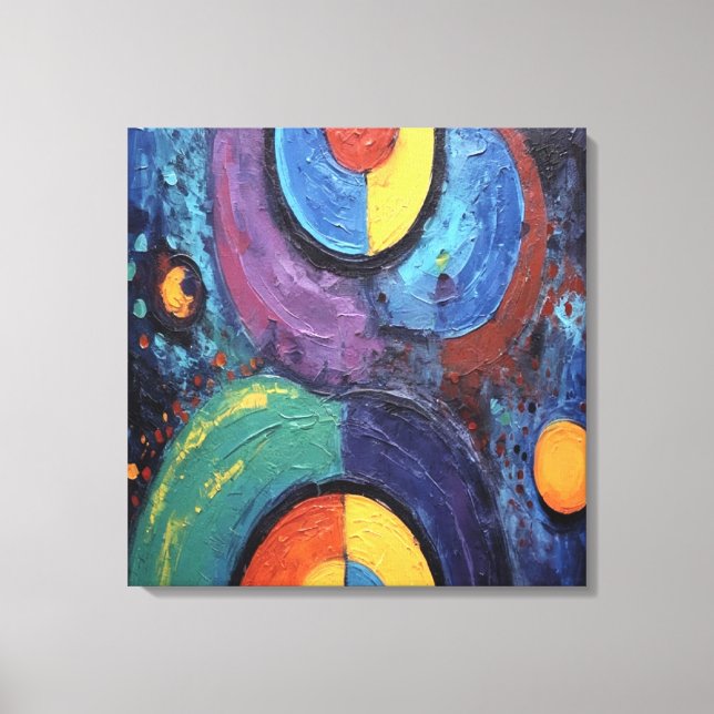 Table Abstract Painting in Canvas Dance Colors Print (Front)