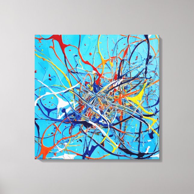 Table Abstract Painting in Cosmic Fluidity Canvas Print (Front)