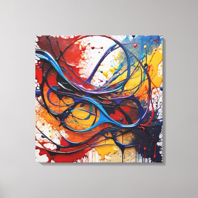 Table Abstract Painting in Cosmic Harmony Canvas Print (Front)