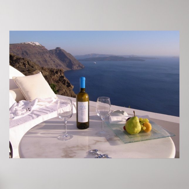 Table at Santorini Poster (Front)