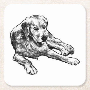 Table Calm: Golden Grain Square Paper Coaster