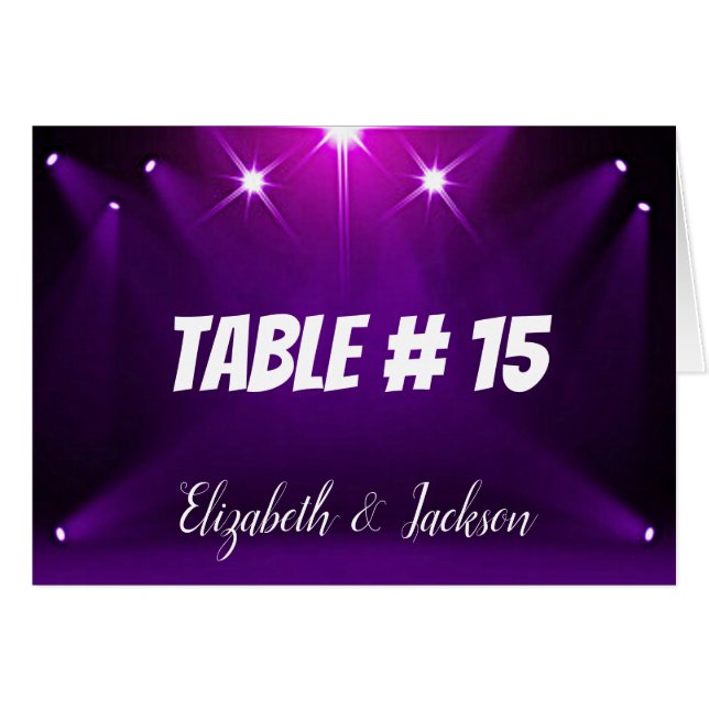 Table Card #15 - In the Spotlight Wedding / Party (Front Horizontal)