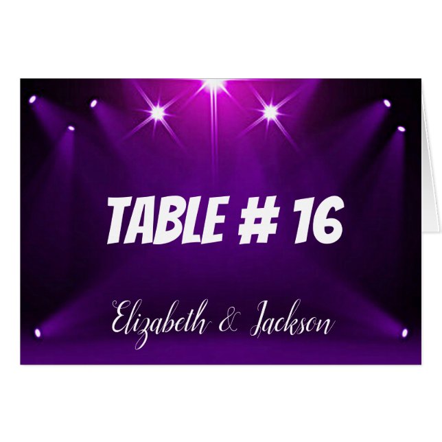 Table Card #16 - In the Spotlight Wedding / Party (Front Horizontal)