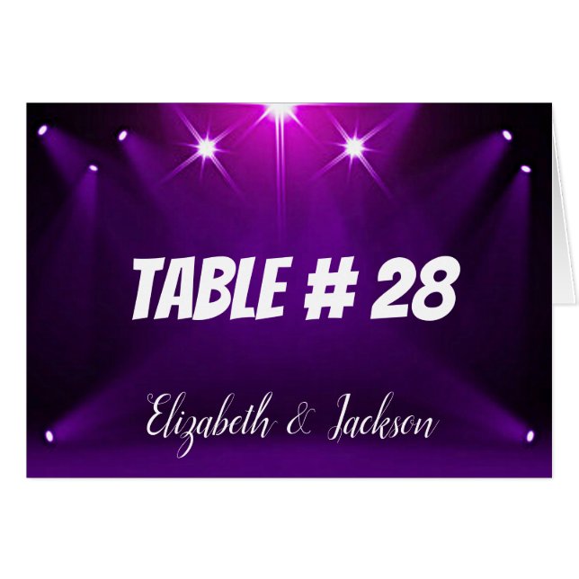 Table Card # 28 - In the Spotlight Wedding / Party (Front Horizontal)