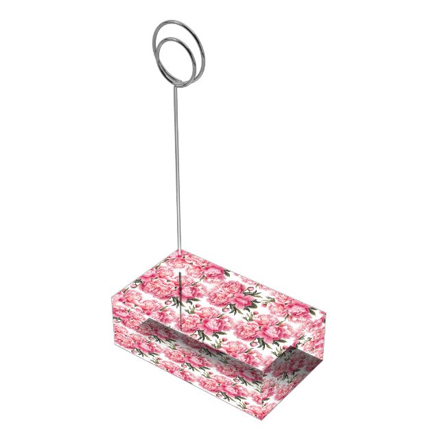Table Card Holder-Peonies Place Card Holder (Corner)