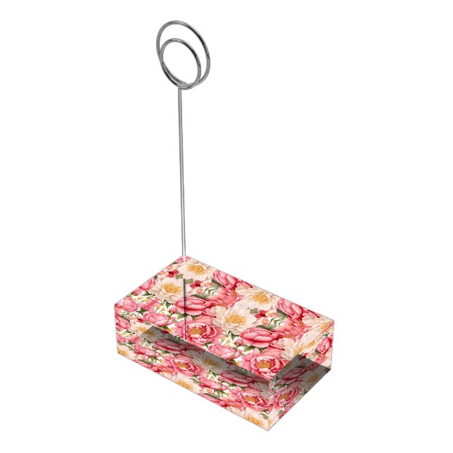 Table Card Holder-Peonies Place Card Holder (Corner)