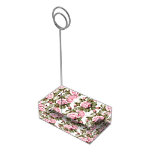 Table Card Holder-Pink Roses Place Card Holder