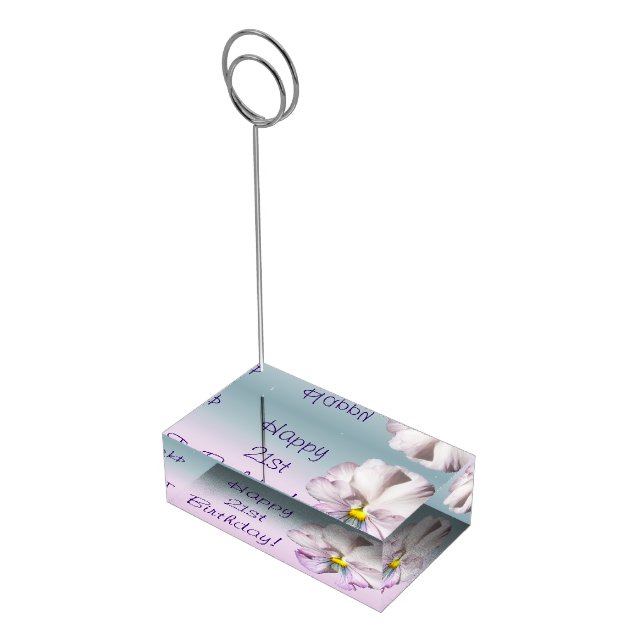 Table Card Holder - Ruffled Lavender Pansy (Corner)