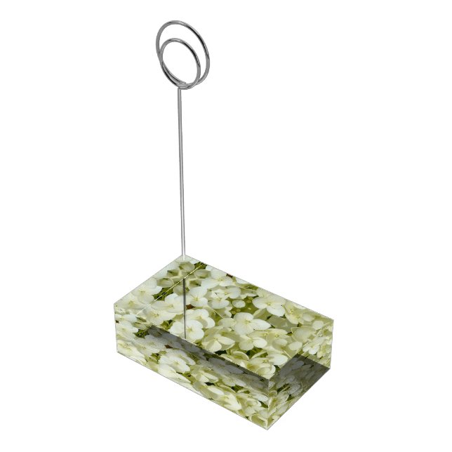 Table Card Holder-White Hydrangea Table Number Holder (Corner)