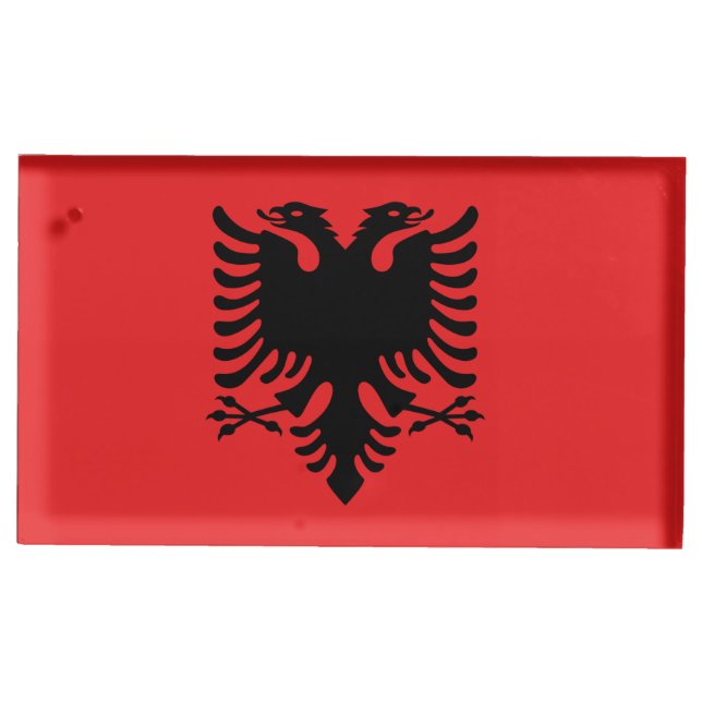 Table card holder with Flag of Albania (Front)