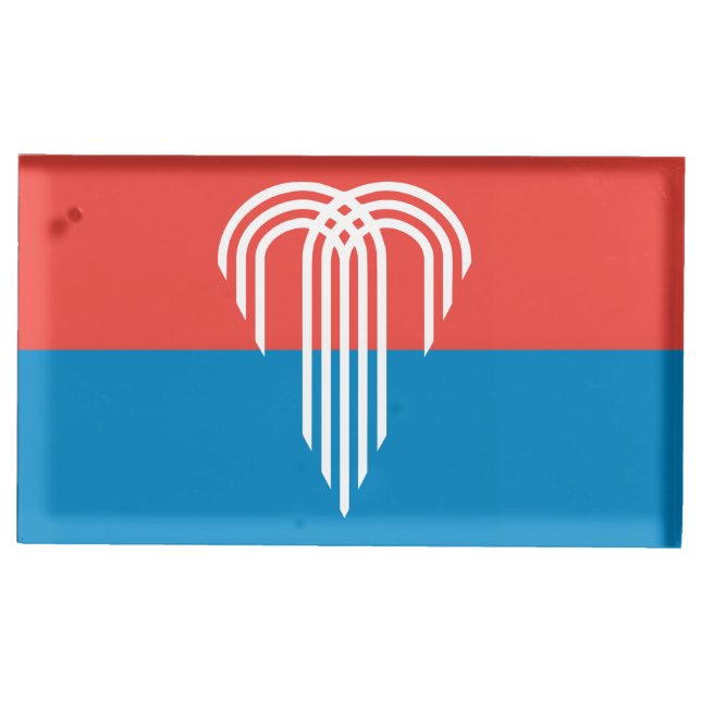 Table card holder with Flag of Kansas City (Front)